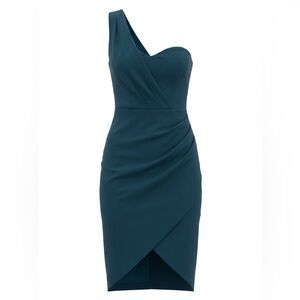 Dress the Population One Shoulder Teal Dress